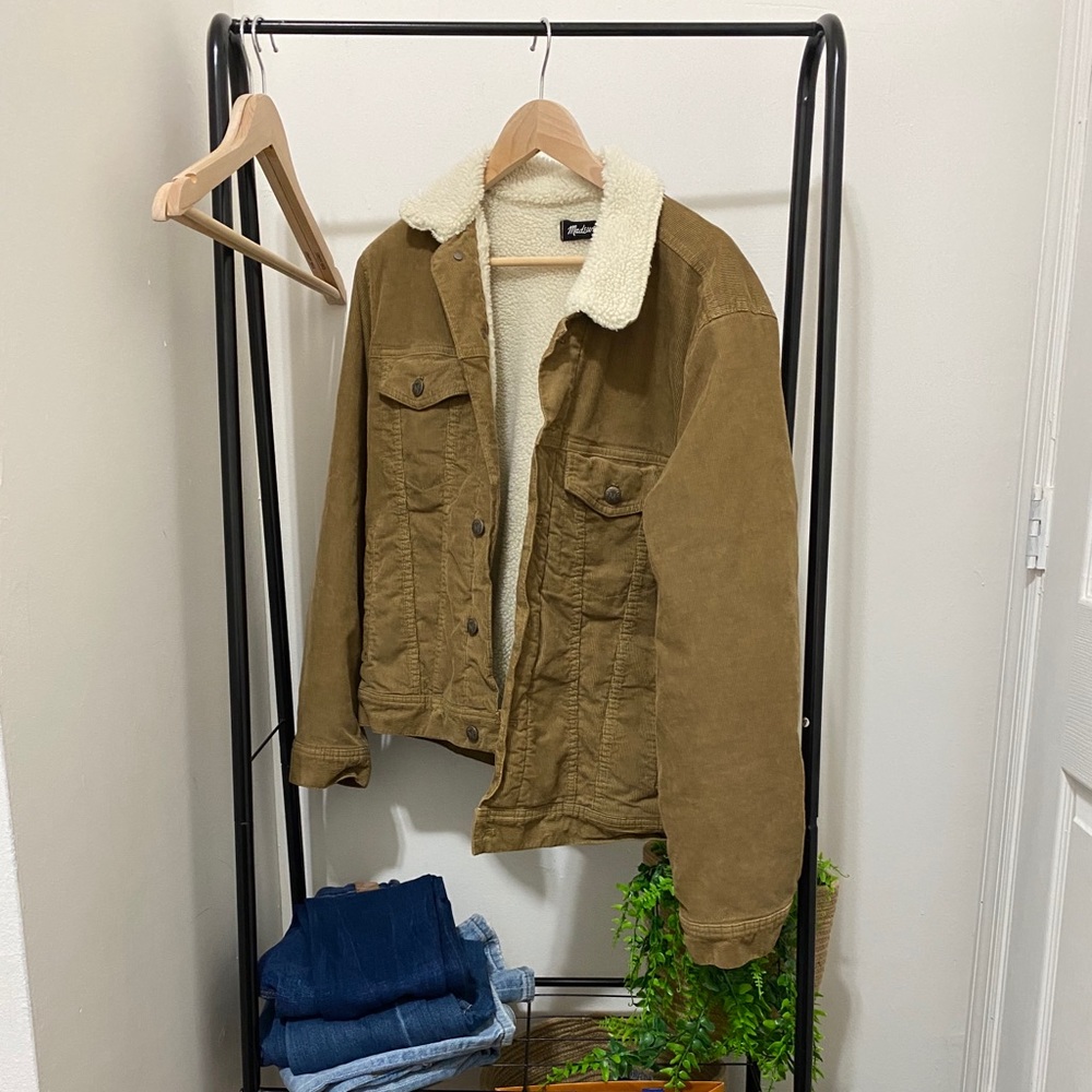 madewell sherpa lined corduroy jacket